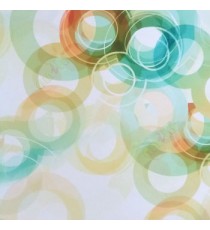 Green white yellow blue brown color contemporary bokeh circles blurry patterns roller blind